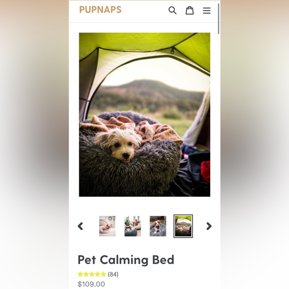 Pupnaps Luxe Calming Bed Small Pink Anti Anxiety Dog Cat Pet Deluxe Donut Fluffy - Picture 8 of 13